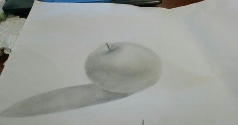 Light and shadow drawing..... An apple Light And Shadow Drawing, Shadow Drawing, Light And Shadow, Drawings