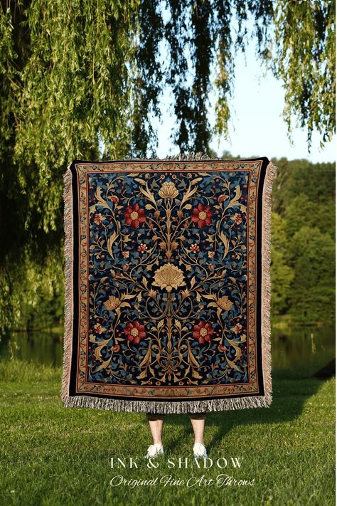 Moody Wall Tapestry, Dark Academia Tapestry, Victorian Tapestry, Whimsigoth Tapestry, Gothic Wall Tapestry, Dark Cottagecore Aesthetic, Dark Cottagecore, Floral Tapestry, Decorative Blankets