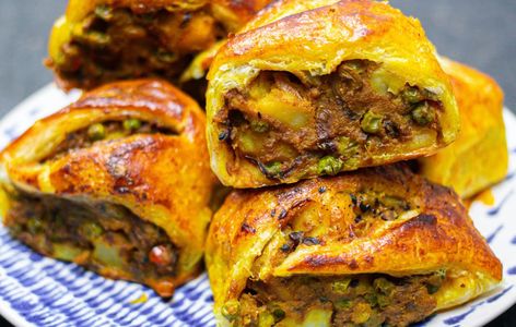 Mob — Spiced Pea and Potato Rolls Christmas Recipes Vegetarian, Individual Pastries, Mob Kitchen, Vegetarian Roast, Savoury Bakes, Potato Rolls, Vegetarian Sausages, Potato Roll, Sausage Rolls