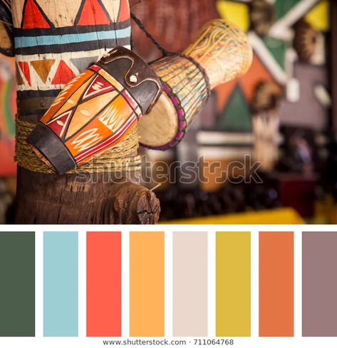 Drums For Sale, African Drum, Colour Swatches, African Colors, Indian Colours, African Decor, African Pattern, Complimentary Colors, Color Textures