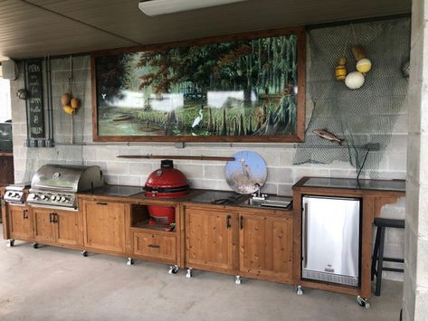 RusticWoodWorx - Etsy Grill Cabinet, Propane Smokers, Custom Outdoor Kitchen, Table Grill, Outdoor Bbq Area, Deck Dining, Custom Grill, Grill Island, Outdoor Kitchen Cabinets