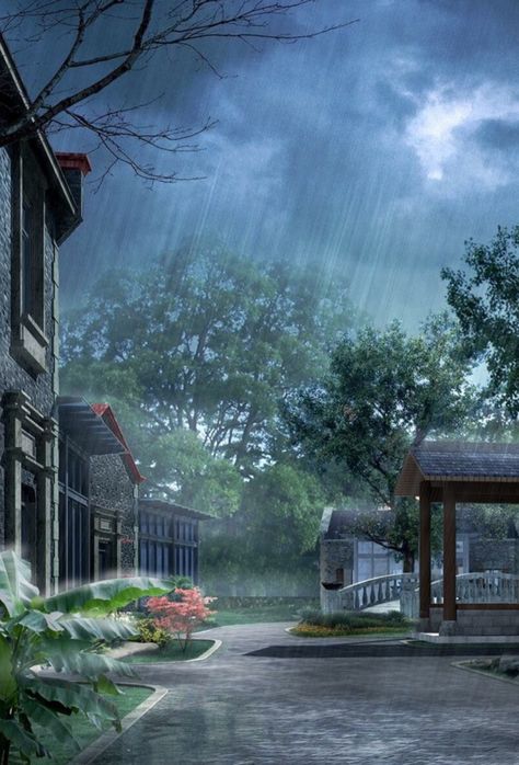 Sky Anime, Rain Art, Scenery Background, Scenery Pictures, Beautiful Scenery Nature, Dreamy Art, Alam Yang Indah, Anime Scenery Wallpaper, Beautiful Fantasy Art