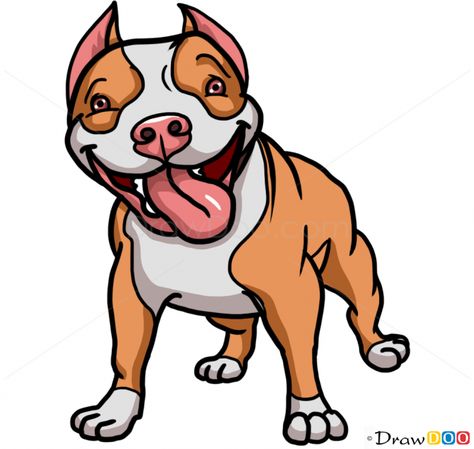 How to Draw Cute Pit Bull, Dogs and Puppies Draw So Cute Dog, Pit Bull Drawing, Puppy Drawing Easy, Pit Bull Dogs, Bull Drawing, Pitbull Drawing, Cartoon Dog Drawing, Husky Drawing, Dog Emoji