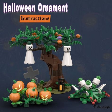 LEGO MOC HALLOWEEN ORNAMENT - LEGO SPOOKY HALLOWEEN MOC by marinbrickdesign | Rebrickable - Build with LEGO Halloween Lego, Lego Ornaments, Toy Ornaments, View Building, Instructions Lego, Lego Decorations, Lego Halloween, Lego Activities, Lego Craft