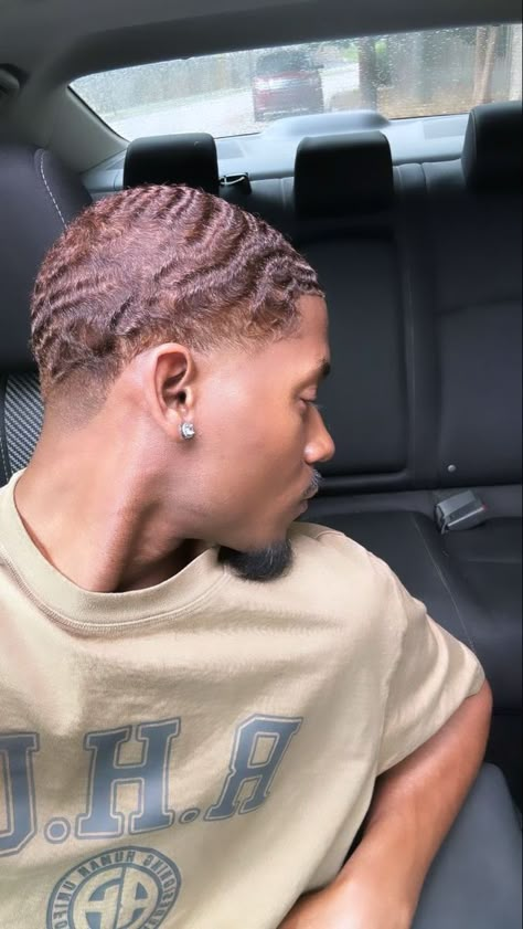 Men Waves Dyed, Dyed Waves Black Men, Waves Black Men, Boys Dyed Hair, Bleached Hair Men, Waves Hairstyle Men, Boys Colored Hair, Hair Twists Black, Natural Hair Men