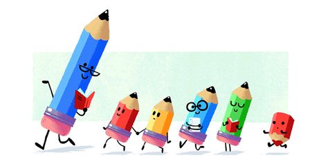 Google Teacher's Day Doodle With Animated Pencils As Teacher & Students Birthday Quotes For Teacher, National Teacher Appreciation Day, Margot Frank, Doodle Google, Best Happy Birthday Quotes, French Film, Google Doodle, Happy Birthday Fun, Happy Teachers Day