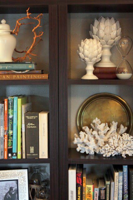 A Thoughtful Place, Styling Shelves, Bookcase Styling, Bookcase Decor, Bookshelf Styling, Shelf Styling, My New Room, Home Staging, Shelf Decor