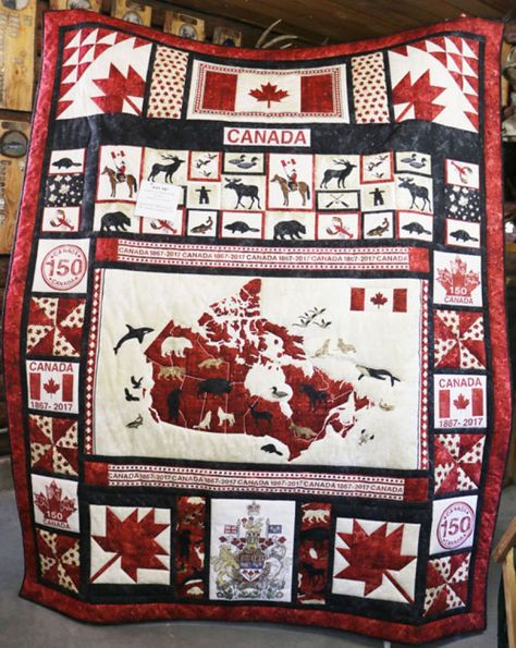 September Long Weekend, Canada Quilt, Leaf Quilts, Quilts Canada, Canadian Quilts, Leaf Quilt, Map Quilt, Canada Map, Canada Eh