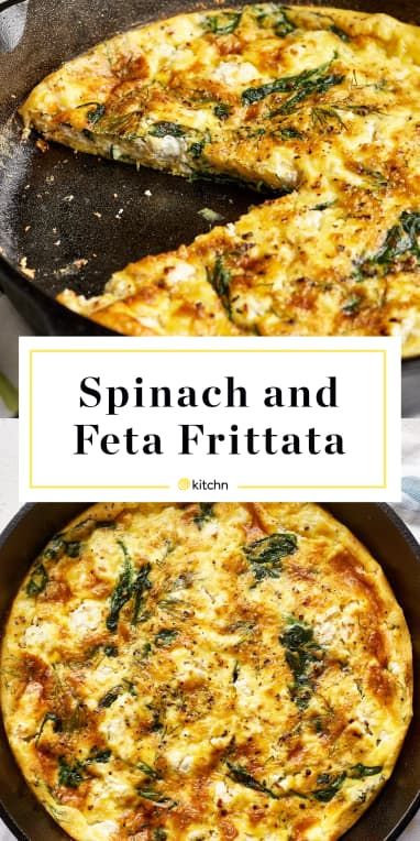 Recipe: Spinach and Feta Frittata | Kitchn Breakfast Spinach, Breakfast Savory, Feta Frittata, Mediterranean Breakfast, Savory Tarts, Mediterranean Diet Recipes Dinners, Desayuno Keto, Mediterranean Meals, Mediterranean Diet Meal Plan