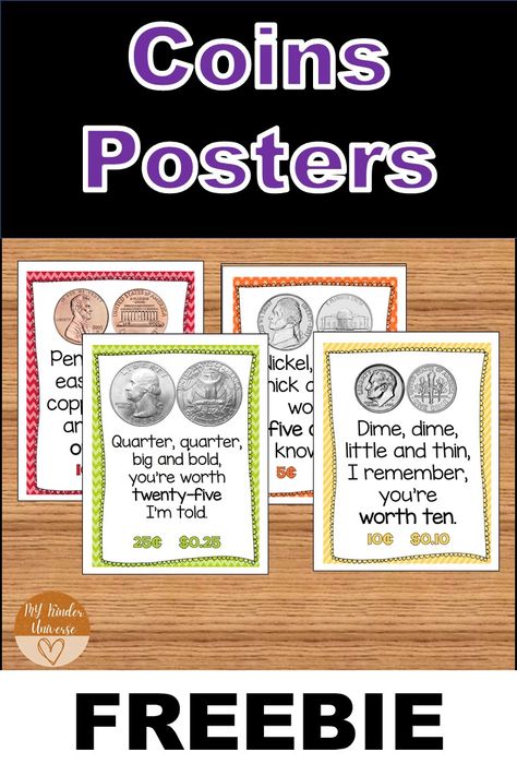 Introducing Money Kindergarten, Teaching Coins Kindergarten, Coins Anchor Chart, Coins Kindergarten, Coin Poster, Posters For Kindergarten, Teaching Coins, Money Kindergarten, Teaching Kids Money