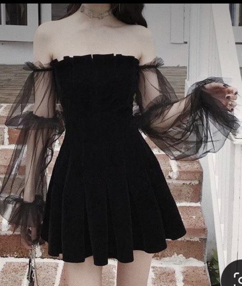 Retro Black Dress, Women Club Dresses, Cute Dress Outfits, Chiffon Mini Dress, Korean Fashion Dress, Quick Outfits, Pretty Prom Dresses, Korean Dress, Glam Dresses