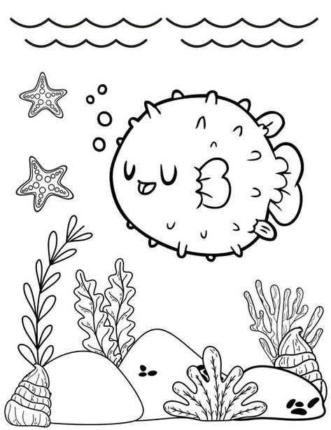 Coloring Pages for Kids Easy Under The Sea Drawings, Under The Sea Colouring Page, Under The Sea Drawing Easy, Jelly Fish Printable, Ocean Life Coloring Pages, Homeschool Templates, Ocean Outline, Sea Animal Coloring Pages, Under The Sea Coloring Pages