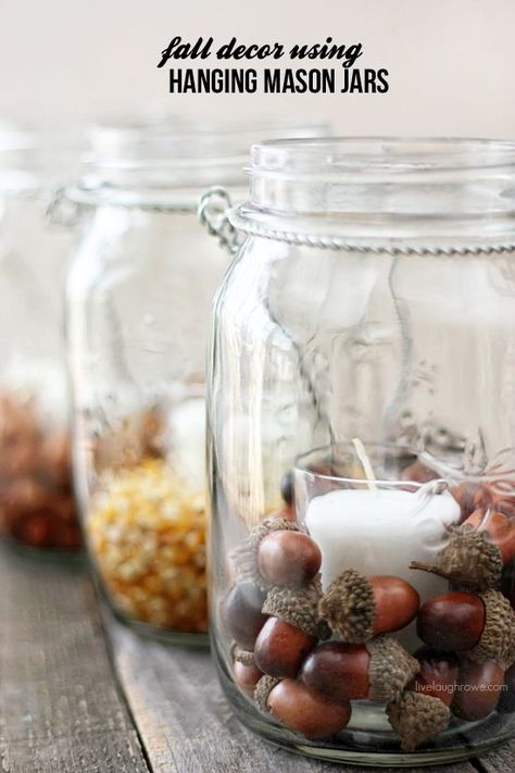 Thanksgiving Mason Jar, Pottery Barn Hacks, Fall Mason Jar Crafts, Fall Mason Jars, Hanging Mason Jars, Mason Jar Projects, Pottery Barn Inspired, Mason Jar Ideas, Dekor Diy