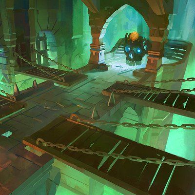 Dungeon Hunter - Cursed Crypts - 2016 Dungeon Illustration, Dungeon Concept Art, Zelda Dungeon, Fantasy Environment, Dungeon Crawler, Scenery Art, Ancient Temple, Alien Concept, Environment Art