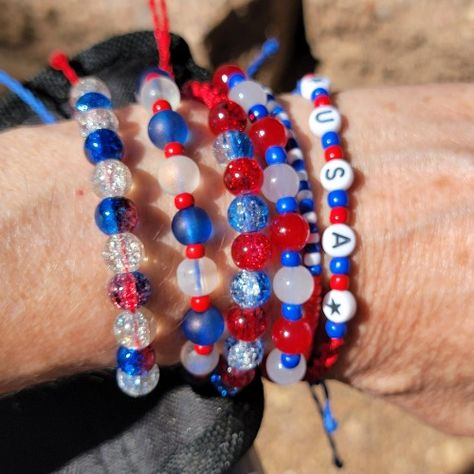 July 4th is around the corner! Showcase your love for the USA in style.with my patriotic red, white, and blue beaded bracelets. Featuring four styles made of frosted, crackle, and simple 8mm round beads. These bracelets are a beautiful tribute to the land of the free and the home of the brave. They are available for purchase here or at my store at www.beneaththeoakdesigns.com. In addition, each purchase comes with a surprise minimalist style band in matching colors, making it the perfect fest... Corner Showcase, Blue Beaded Bracelets, Home Of The Brave, Land Of The Free, Matching Colors, The Brave, Around The Corner, July 4th, Minimalist Style