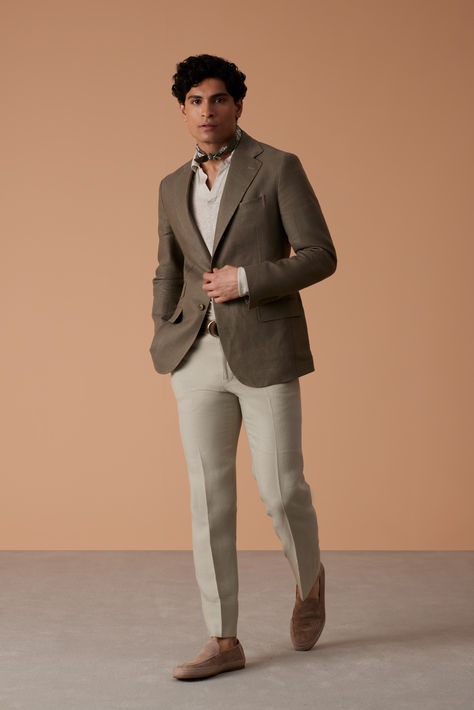 Johnny Collar, Spring 2023, Solid Dress, Dress Trousers, Pocket Square, Long Sleeve Pullover, Paisley Print, Espadrilles, Paisley