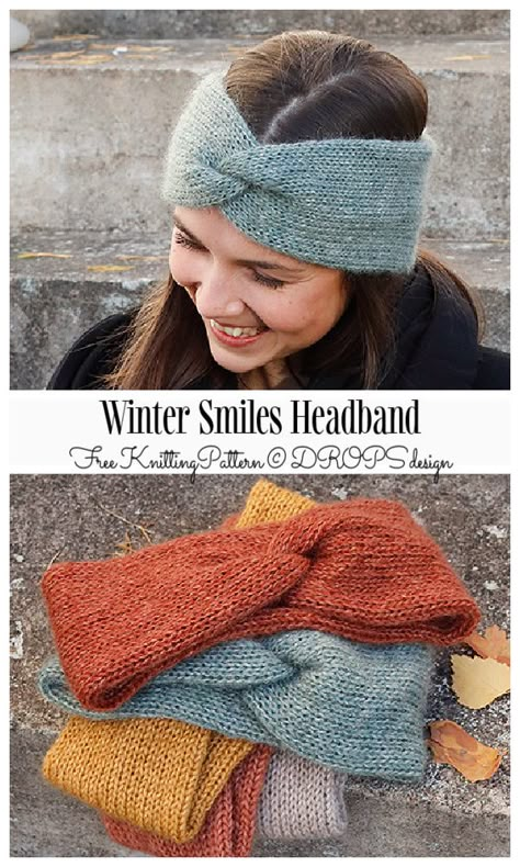 Knit Classy Twist Headband Free Knitting Patterns - Knitting Pattern Earwarmer Knitting Patterns, Knitted Headband Free Pattern, Knitted Headbands, Knit Headband Pattern, Knitting Patterns Free Scarf, Knitting Patterns Free Hats, Knitting Machine Patterns, Knitted Headband, I Cord