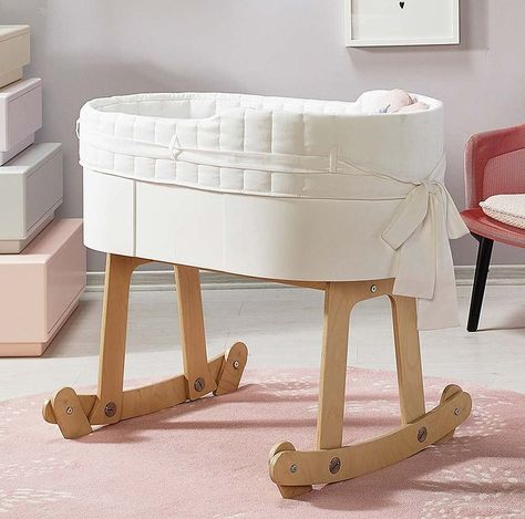 Birch Wood Rocking Cradle for Infants Rocking Bed, Cradles And Bassinets, Rocking Cradle, Wooden Cradle, Portable Bassinet, Kids Playroom Decor, Rocking Chair Nursery, Bed Wood, Baby Cradle