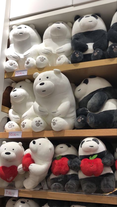 We Bear Bears Plushies, Miniso Plushies We Bare Bears, We Bare Bears Plushies, We Bare Bears Stuff Toy, Favorite Stuffies, We Bare Bears Plush, We Bare Bears Aesthetic, Miniso Plushies, Ice Bear We Bare Bears