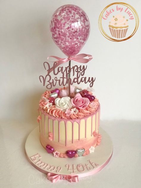 40th Birthday Drip Cake For Women, 40th Birthday Cake Women, Pink Birthday Cakes For Women, Pink Drip Cake Birthday, 40 Birthday Cake, Pink Drip Cake, 40th Birthday Cake For Women, Birthday Cake Quotes, Birthday Drip Cake