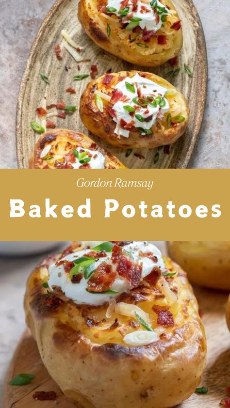 Gordon Ramsay Baked Potatoes Gordon Ramsay Risotto, Hells Kitchen Recipes, Gordon Ramsay Mashed Potatoes, Gordon Ramsay Recipes, Potato Dishes Easy, Prickly Pear Recipes, Gordon Ramsay Dishes, Chef Ramsey, Russet Potato Recipes