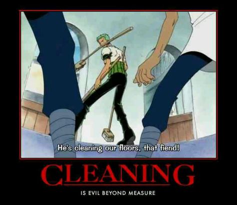 Cleaning Anime Motivational Posters, One Piece Meme, Titanfall, One Piece Funny, Ciel Phantomhive, One Piece Comic, Anime Screenshots, Levi Ackerman, One Piece Manga