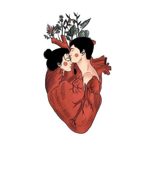 Heart Meditation, Anatomical Heart Art, Open Your Heart, Guiding Light, Illustration Art Girl, Love Illustration, Romantic Art, Girls Cartoon Art, Couple Art