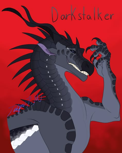 WOF Darkstalker 😏 I fixed his name lol. ((For those of you asking, this is my art, and I reposted this with his name fixed! I did not steal this and if you think I did you can go to my past picture posted of him and can click the link to my Instagram to message me)) Wof Darkstalker, Wof Fanart, Wings Of Fire Fanart, Wings Of Fire Characters, Fire Fanart, Dragons Wings, Wing Of Fire, Wings Of Fire Dragons, Fire Art