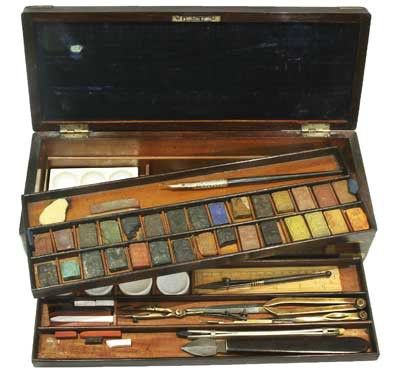 Antique Art Supplies, Vintage Art Supplies Aesthetic, Painting Materials Art Supplies, Painting Materials Art Supplies Aesthetic, Winsor And Newton Watercolor, Watercolor Paint Set, Artist Supplies, Watercolor Palette, Art Tools