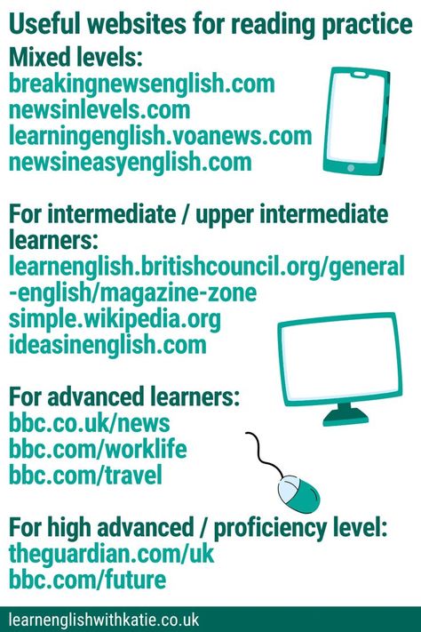 A list of useful websites for English learners who want to practise reading. Best Websites For Learning English, Learning English Website, Learn English Websites, English Skills Learning, English Websites For Students, Free English Learning Websites, Useful Websites For Students, English Learning Website, English Websites