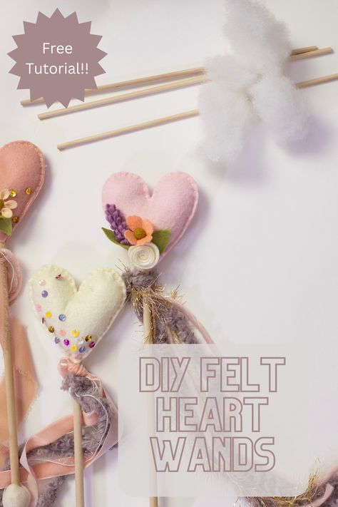 Attention #DIYers! Put on your crafty hat, and get ready to create something magical with us. We’ve put together a heart wand tutorial that is filled with step-by-step instructions and visuals for you to try at home. Plus, don’t forget to check out our curated craft supplies kit - from colorful felt to sparkles, and more - it has everything you need to make your DIY experience even more fun.⁣⁣ #LetTheCraftingBegin and follow the link for all the tips, tricks, supplies and ideas Making Wands Diy, Hand Sewn Felt Projects, Fairy Wands Diy, Diy Felt Wand, Magic Wand Diy, Felt Wands Diy, Christmas Wands, Heart Wand Diy, Diy Fairy Wand