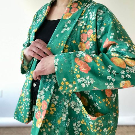 Nani Iro Unfolding Jacket — Made by Rae Nani Iro, French Seam, Double Gauze, Jacket Pattern, Pocket Top, Just Don, Sewing Inspiration, Clothing Patterns, Hand Stitching