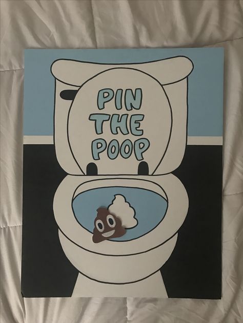 Pin The Poop! Got this idea from Pinterest so I made one of my own for an emoji party Poop Party Ideas, Poop Party Ideas For Kids, Potty Party, Poop Party, Emoji Decorations, Preschool Charts, Party Pooper, Emoji Birthday Party, Emoji Party