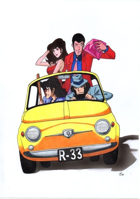 Lupin 3, 500 Abarth, Copic Ciao, Lupin The Third, Lupin Iii, Winsor Newton, Magnum Opus, Cute Monkey, Genoa