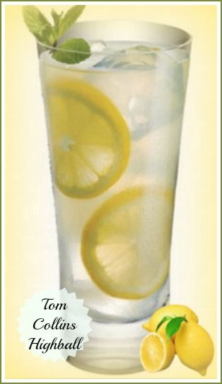 Tom Collins High Ball Sour - refreshing summer time drink. Tom Collins Drink, Boozy Treats, Gin Sour, Bartender Drinks, Gin Lemon, Summertime Drinks, Tom Collins, Club Soda, Summer Refreshments