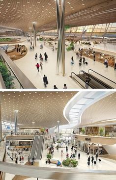 Airport Design Ideas Taiwan Taoyuan International Airport, Shopping Mall Design, Atrium Design, Commercial And Office Architecture, Airport Design, Mall Design, Most Luxurious Hotels, French Architecture, Centre Commercial