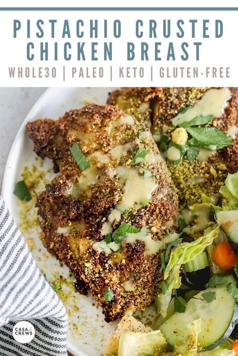 Pistachio Crusted Chicken Air Fryer, Pistachio Chicken Recipe, Pistachio Crusted Chicken, Pistachio Chicken, Wild Diet, Chicken In The Air Fryer, Crusted Chicken Breast, Crusted Chicken Tenders, Breaded Chicken Tenders