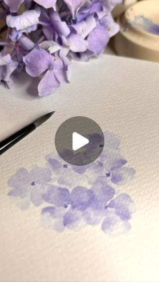 Watercolour Hydrangea, The Harbingers, Watercolor Hydrangea, Watercolor Video, Paint Water, Painting Demo, Chinese Ink, Watercolor Tutorials, Watercolour Tutorials