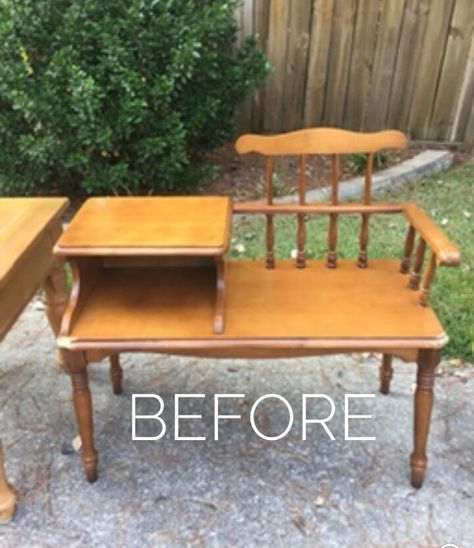 How to Give A Gossip Bench Gets a Much Needed Makeover DIY | Hometalk Deacons Bench, Gossip Bench, Painted Benches, Old Benches, Diy Storage Bench, White Lightning, Telephone Table, Piano Bench, Diy Entryway