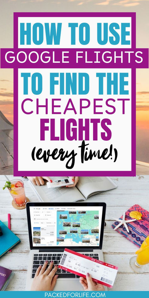 Laptop on a desk with google flights Map, and text overlay How to use google flights to find the cheapest flights every time. How To Travel Cheap, Travel Tips And Tricks, Google Flights, Travel Planning, Cheap Flights Hacks, Cheap Flight Hacks, Travel Hacks, How To Book Cheap Flights, Cheap Flights How To Find