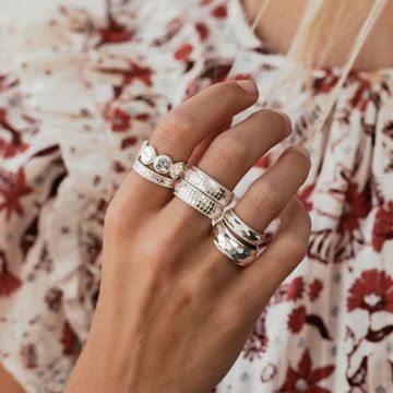 Anna Beck Jewelry, Anna Beck, Hammered Silver Ring, Hammered Band, Silver Stacking Rings, Gold Ring Stack, Gold Band Ring, Broken Chain, Engraved Items