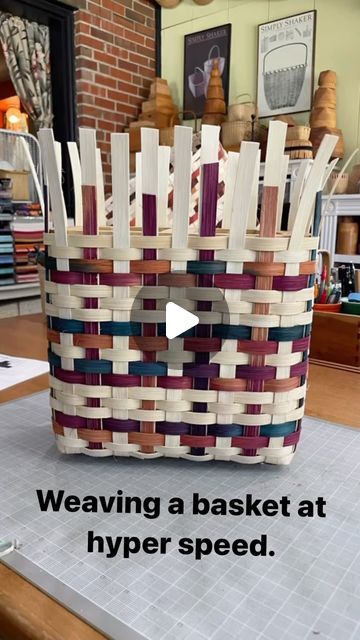 Tony Stubblefield | Basketmaker & Illustrator on Instagram: "Another speed weaving session. Trying a different pattern.  . . . #basket #basketry #basketweaving #weaving #basketmaking #basketmaker #diy #handmake #imadethis #craft #crafting #totebasket #diy #reed #dudescrafttoo" Reed Basket Weaving Diy, Diy Proofing Basket, Yarn Basket Weaving Diy, Weaving Baskets Diy, Basketry Basket Weaving, Basket Weaving For Kids, Reed Weaving, Making Baskets, Weaving For Kids