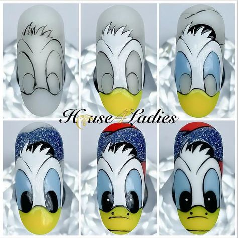 Duck Nail Art, Duck Nail, Nail Art Christmas, Animal Nail Designs, Duck Nails, Anime Nails, Animal Nails, Disney Nails, Art How