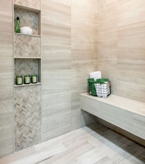 Bathroom Beige, Travertine Bathroom, Tile Walk In Shower, Travertine Floor Tile, Travertine Wall Tiles, Shower Wall Tile, Travertine Floors, Beige Bathroom, Bad Inspiration