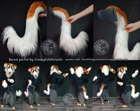 Our first finished mini partial set - Borzoi!!! Here's collages where you can see everything in detail About the work: Head with big eyes has good view, no blind spot in the middle 👀 The inside of the mask is processed (it'll be neater in future works) Magnet attached tongue, you can make any extra Foam base, easy to put on and take off, crashproof and softy to hug Paws mittens without movable fingers Tail with rigid belt attachment allow to wig it and wear on any of your own belts Borzoi Fursuit, Partial Fursuit, Fursuit Partial, Good View, Wolf Dog, Blind Spot, Soft Sculpture, Big Eyes, Nice View