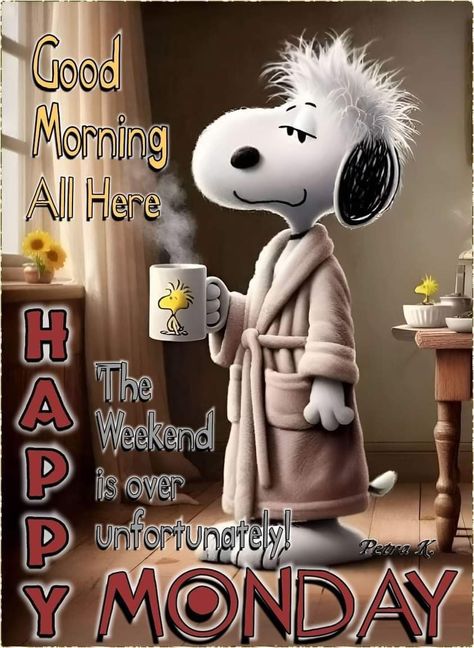 Snoopy Happy Tuesday Morning, Happy Monday Gifs, Happy Monday Humor, Good Morning Monday Coffee, Monday Snoopy, Mondays Funny, Good Morning Monday Quotes, Funny Monday Quotes, Morning Funnies