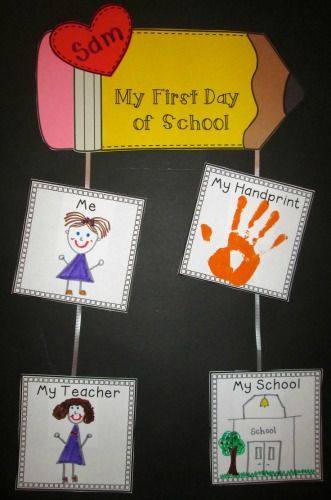 Back To School Crafts & Ideas - Kid Friendly Things To Do .com - Kid… My First Day Of School, First Day Activities, First Days Of School, Beginning Of School Year, Back To School Art, First Day Of School Activities, Back To School Crafts, First Week Of School, Kindergarten First Day