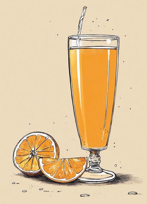 Fun tropical mocktails, ideal for creating inclusive and family-friendly events and celebrations. Compition Drawing, Orange Juice Drawing, Orange Juice Illustration, Glass Of Orange Juice, Cocktails Clipart, Cocktail Images, Cocktail Illustration, Diy Cocktails, Cocktail Art