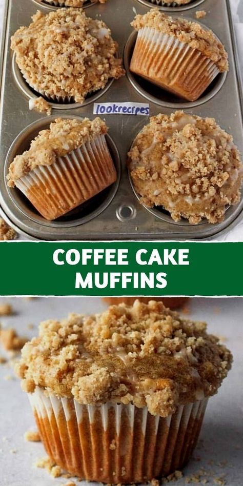 COFFEE CAKE MUFFINS Cinnamon Coffee Cake Muffins, Coffee Cake Muffin Recipes, Fruit Breads, Homemade Coffee Cake, Classic Coffee Cake, Breakfast Desserts, Coffee Cake Recipes Easy, Coffee Cake Muffins, Cinnamon Coffee Cake