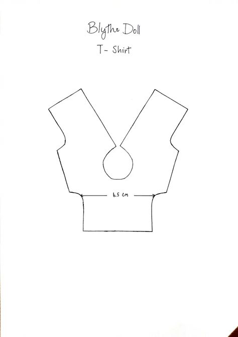 Blythe T-shirt.pdf Blythe Doll Patterns Free Sewing, Blythe Patterns Free, Blythe Clothes Pattern Free, Doll Patterns Free Sewing, Doll Patterns Free, Free Pdf Pattern, Clothing Patterns Free, Blythe Clothes, Tshirt Pattern